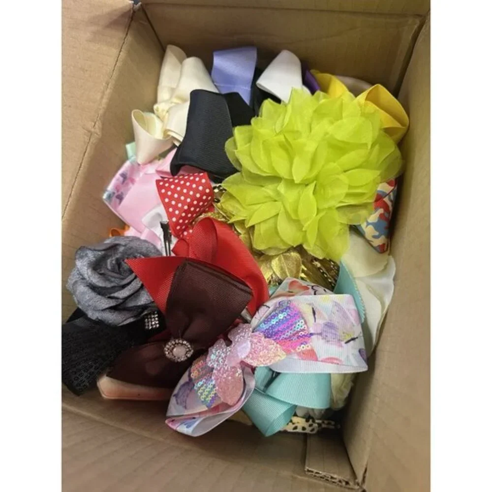 Bulk Lot Assorted Hair Bows Clips Floral Butterfly Ribbon Accessories Multicolor
